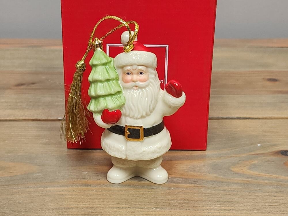 Lenox Christmas Ornament Santa Claus w/ Tree Very Merry Porcelain Holiday